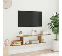 vidaXL Wall-Mounted TV Shelf Artisan Oak 125x18x23 cm Engineered Wood