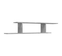 vidaXL Wall-Mounted TV Shelf, Concrete Grey, Engineered Wood, 125 x 18 x 23 cm, Asymmetrical Dual Shelves, 806993