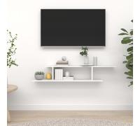 vidaXL Wall-Mounted TV Shelf White 125x18x23 cm Engineered Wood
