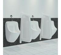 vidaXL Wall-mounted Urinal Privacy Screen Ceramic White Divider Partition