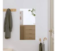 vidaXL Wall-Mounted Vanity Mirror - Modern Glass Rectangle Mirror for Bedroom, Bathroom and Living Room - 30 x 60 cm, Silver