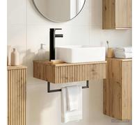 Wall-Mounted Wash Basin Wall-mounted Engineered Wood Bathroom Vanity vidaXL