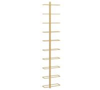 vidaXL Wall-mounted Gold Metal Wine Rack for 10 Bottles - Convenient and Stylish Wine Storage for Modern Kitchens, Bars and Living Rooms