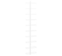 vidaXL Wall-Mounted Wine Rack | White Metal | Sturdy Rust-Resistant | Holds up to 10 Bottles | Modern Design | Easy Assembly | Space Saving Storage Solution for Kitchen, Bar, or Pantry