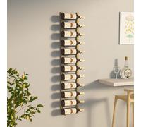(gold, 1) vidaXL Wall Wine Rack for 12 Bottles Drinking Holder Wine Storage Whisky Rack