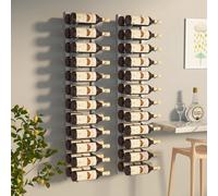vidaXL 2x Wall Mounted Wine Rack for 24 Bottles White Iron Alcohol Whisky Rack