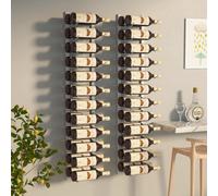 vidaXL 2x Wall Mounted Wine Rack for 24 Bottles White Iron Alcohol Whisky Rack