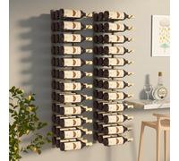 vidaXL 2x Wall Mounted Wine Rack for 36 Bottles Gold Iron Alcohol Whisky Rack