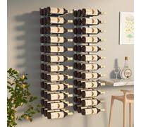 vidaXL 2x Wall Mounted Wine Rack for 36 Bottles White Iron Alcohol Whisky Rack