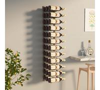 vidaXL Wall Mounted Wine Rack for 36 Bottles Gold Iron NEW