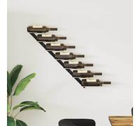 vidaXL Wall-mounted Wine Rack for 7 Bottles Black Metal