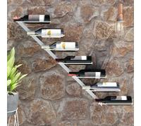 vidaXL Wall-mounted Wine Rack for 7 Bottles White Metal