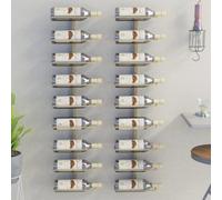 Vidaxl Wall-Mounted Wine Rack For 9 Bottles 2 Pcs Gold Iron