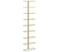 vidaXL Wall-mounted Wine Rack for 9 Bottles Gold Iron Kitchen Bottle Holder