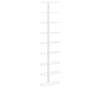 vidaXL Wall-mounted Wine Rack for 9 Bottles White Iron Kitchen Bottle Holder