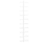 vidaXL Wall-Mounted Wine Rack | White Metal | Sturdy Rust-Resistant | Holds up to 10 Bottles | Modern Design | Easy Assembly | Space Saving Storage Solution for Kitchen, Bar, or Pantry