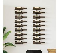 Vidaxl Wall-Mounted Wine Racks For 18 Bottles 2 Pcs Black Iron Wine Racks