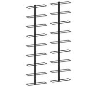 Wall-mounted Wine Racks for 18 Bottles 2 pcs Black Iron
