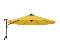 vidaXL Wall-mounted Parasol with LEDs Yellow 290cm UK HOT