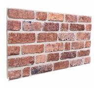 vidaXL Wall Panels 10 pcs Red 100 x 50 cm EPS Foam, Bedroom Wall Design, Modern Rectangular Panels, Stylish Brick Pattern, Indoor Use, Glue-On Thermal Insulation