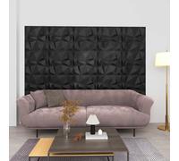 vidaXL Wall Panels 48 pcs Diamond Black 50 x 50 cm XPS Foam