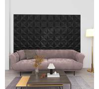 vidaXL Wall Panels 48 pcs Origami Black 50 x 50 cm XPS Foam