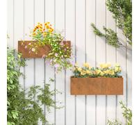 vidaXL Wall Planters in Rusty Corten Steel - DIY-friendly, Durable, Decorative, and Anti-corrosive - Perfect for Gardens, Balconies, or Patios