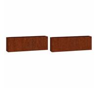 Vidaxl Wall Planters 2 Pcs Rusty Corten Steel 53X10X17 Cm