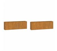 vidaXL Wall Planters Decor Hanging Flower Plant Pot 2 pcs Rusty Corten Steel