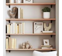 (brown, 100 x 20 x 2 cm) vidaXL Wall Shelf Wooden Floating Shelf Display Shelf Treated Solid Wood Oak