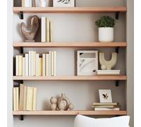 Vidaxl Wall Shelf 100X20X4 Cm Untreated Solid Wood Oak, Brown