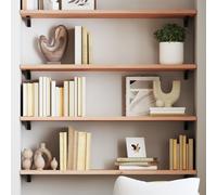 vidaXL Wall Shelf 100x30x2 cm Untreated Solid Wood Oak