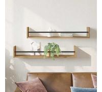 vidaXL Wall Shelf 2 pcs Artisan oak 80 x 16 x 14 cm Engineered Wood