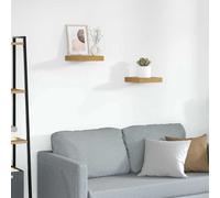 vidaXL Wall Shelf 2 pcs Beige 23 x 23.5 x 4 cm Engineered Wood