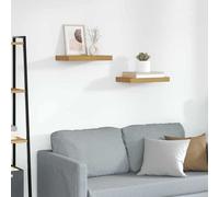 vidaXL Wall Shelf 2 pcs Beige 40 x 23.5 x 4 cm Engineered Wood