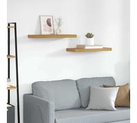 vidaXL Wall Shelf 2 pcs Beige 60 x 23.5 x 4 cm Engineered Wood