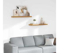 vidaXL Wall Shelf 2 pcs Beige 80 x 23.5 x 4 cm Engineered Wood