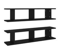 Vidaxl Wall Shelf 2 Pcs Black 90X18X20 Cm Engineered Wood
