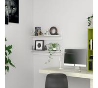 vidaXL Wall Shelf 2 pcs White 80x11.5x18 cm Engineered Wood