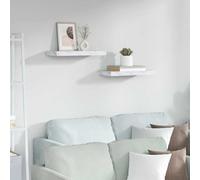 vidaXL Wall Shelf 2 pcs White Marble 50 x 23.5 x 4 cm Engineered Wood, Stylish Living Room, Rectangular Wall Shelf, Modern Design for Home Organization, Durable Indoor Decor, Space Saver Storage