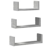 vidaXL Wall Shelf 3 pcs Concrete Grey Engineered Wood