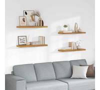 vidaXL Wall Shelf 4 pcs Beige 80 x 23.5 x 4 cm Engineered Wood