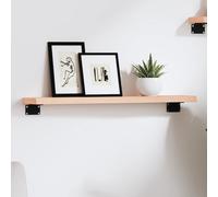 vidaXL Wall Shelf 60x10x2 cm Untreated Solid Wood Oak, Brown