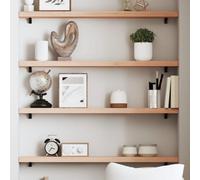 Vidaxl Wall Shelf 80X10X4 Cm Untreated Solid Wood Oak