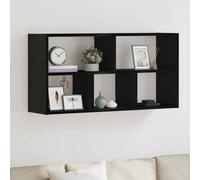 vidaXL Wall Shelf Black Oak 100x25x50 cm Engineered Wood floating shelf