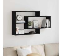 vidaXL Wall Shelf Black Oak 104x20x58.5 cm Engineered Wood
