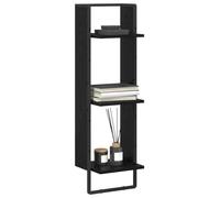 vidaXL Wall Shelf Black Oak 30 x 25 x 100 cm Engineered Wood, Living Room, Rectangular Wall-Mounted Storage, Modern Shelving Unit, Elegant Wall Fixture, Functional Shelf Design