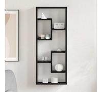 Wall Shelf Black Oak 36x16x90 cm Engineered Wood Sleek Slim Floating Storage
