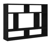 vidaXL Wall Shelf Black Oak 75x16x55 cm Engineered Wood