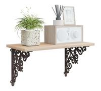 vidaXL Wall Shelf Brackets 2 pcs Antique Brown 9.5 x 9.5 x 3 cm Steel